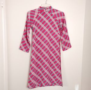 Vintage 1960s mod striped long sleeve tunic dress. Size XS/S